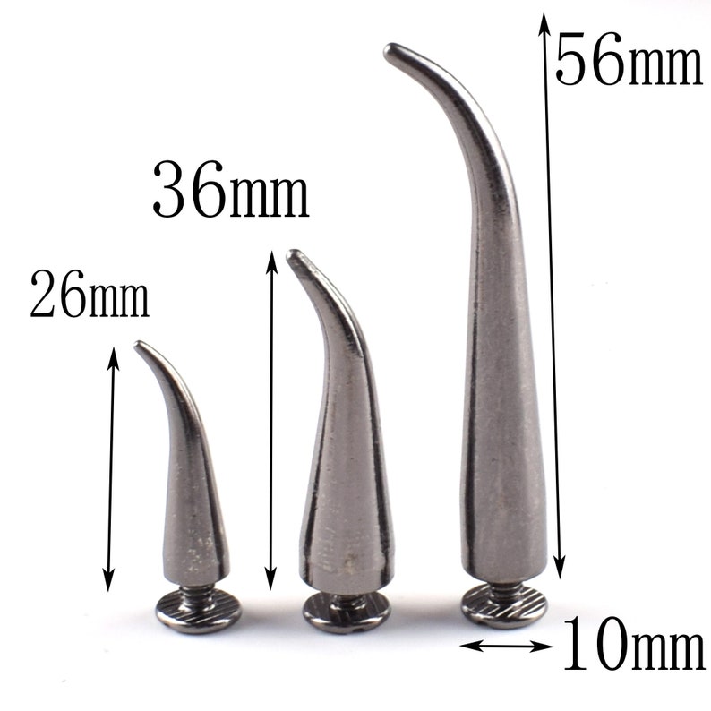 Bullet Punk Spikes---Leather Crafts Screw Punk Studs Bullet Cone Spike Stud Metal Screw Rivets Punk Stud Cone Rivets Screw Punk
