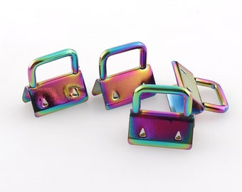 Rainbow Key fob Hardware Keychain keyrings Ribbon Key Fobs For Leather/Webbing 1"inch(25mm)