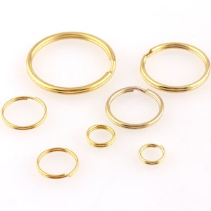 100pcs Gold Schlüsselhalter offene Jump Ringe Split Ringe Doppel schleifen Kreis 8-32mm Schlüsselanhänger Ring Anschlüsse für Schmuck machen Großhandel 1"