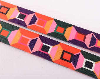 38mm Polyester Jacquard Webbing Fashion Ethnic Pattern Lace Ribbon DIY Bags Strap Garment Belt Sewing Accessories