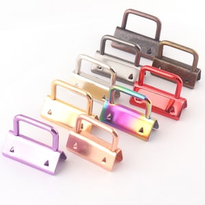 10pcs Key Fob Hardware with Key Rings Sets - Pick Finish and Size Split Rings For DIY Kits Supplies