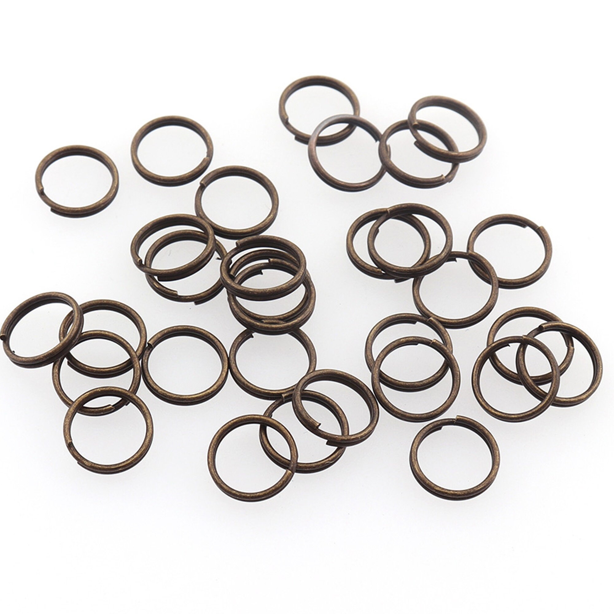 100pcs Bronze Round Split Key Rings Small Key Chain Clasp Supply,o Ring