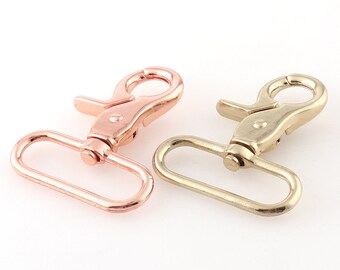 Metal D Ring Swivel Lobster Clasps Clips voor handtas Riemen, goud / roségouden riem Riemen, mode-accessoires