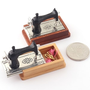 Dollhouse miniature tool box and Miniature sewing machine,dollhouse or miniature outdoor garden,Scrapbook embellishment scale miniature