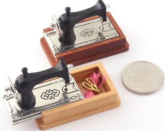 Dollhouse miniature tool box and Miniature sewing machine,dollhouse or miniature outdoor garden,Scrapbook embellishment scale miniature