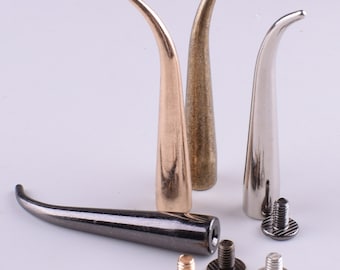 10 juegos de 56 mm de oro Punk Rock DIY cono bala pinchos de metal pernos prisioneros de tornillo para artesanías de cuero zapatos bolsos cinturón accesorios de artesanía de cuero