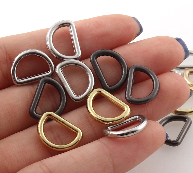 Small Black,Gold,Silver D Ring Buckle Purse Strap Metal Black D Shape Rings Handbags Bag Making Supplies
