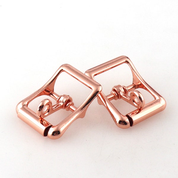 Fashion Mental Belt Buckle Rose Gold  Zinc Alloy Inner 3/4''(20mm) Belt FastenerRectangle Ring Leather Craft Jeans Webbing Fit 4pcs