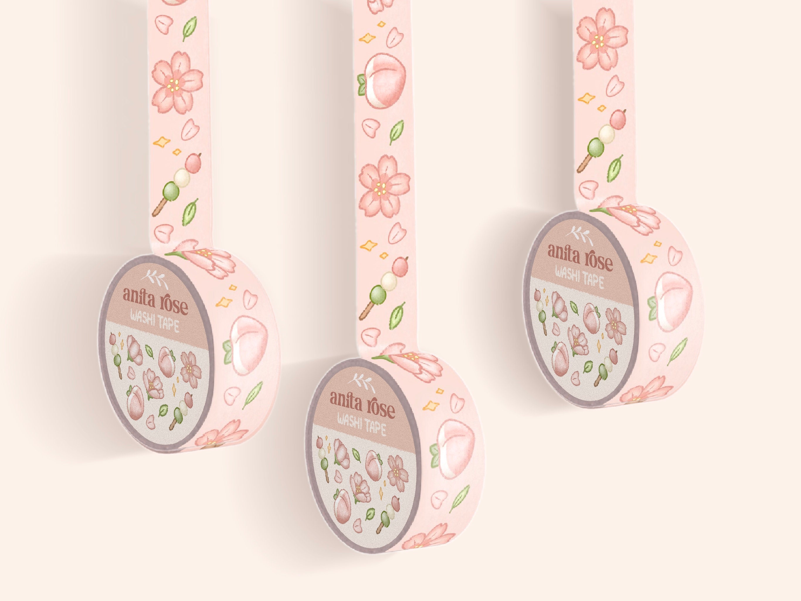 Floral Washi Tape Set Decorative Tape for Crafts Planner Decorations  Journal Embellishments Cute Stationery Set of 4 Rolls 