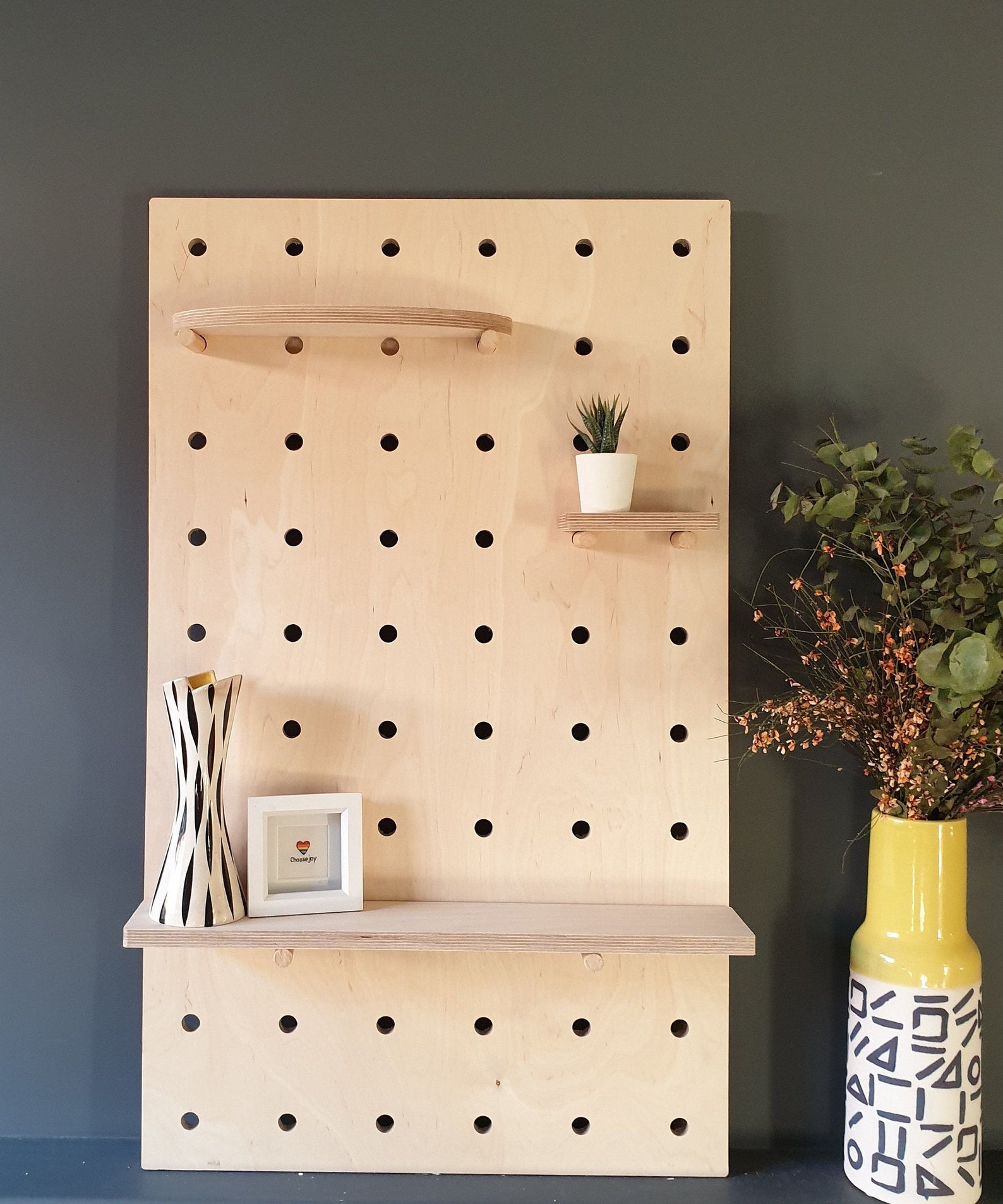 Premium Birch Plywood Pegboard Modular Shelving Wall Etsy UK