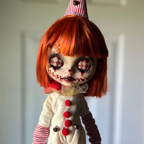 Custom Blythe Doll Circus Halloween Creepy Horror Clown
