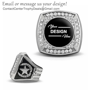 Team Victory Silver Ring, Custom Logo Under Epoxy Dome (Size 9.5)
