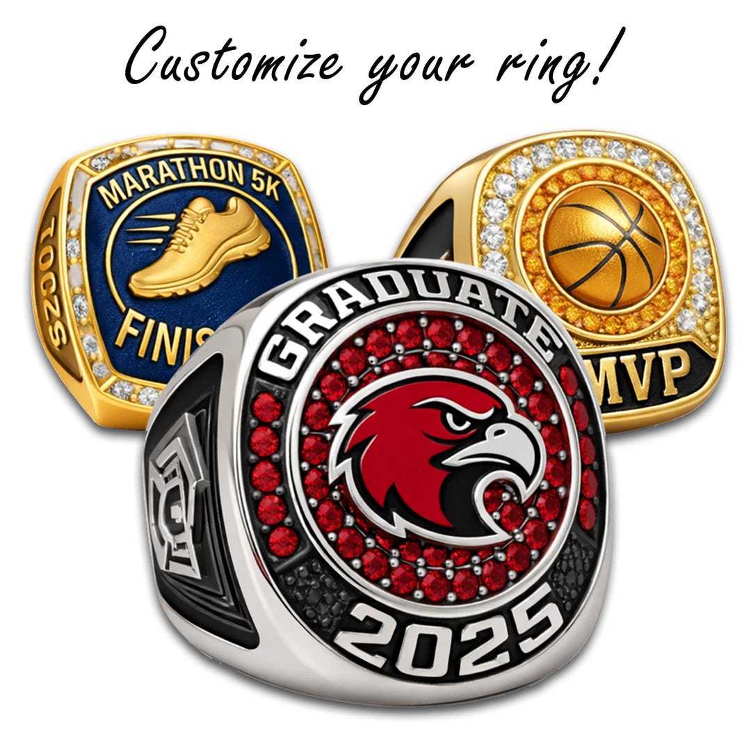 Championship Ring Modern Custom Design (adjustable Size) (minimum
