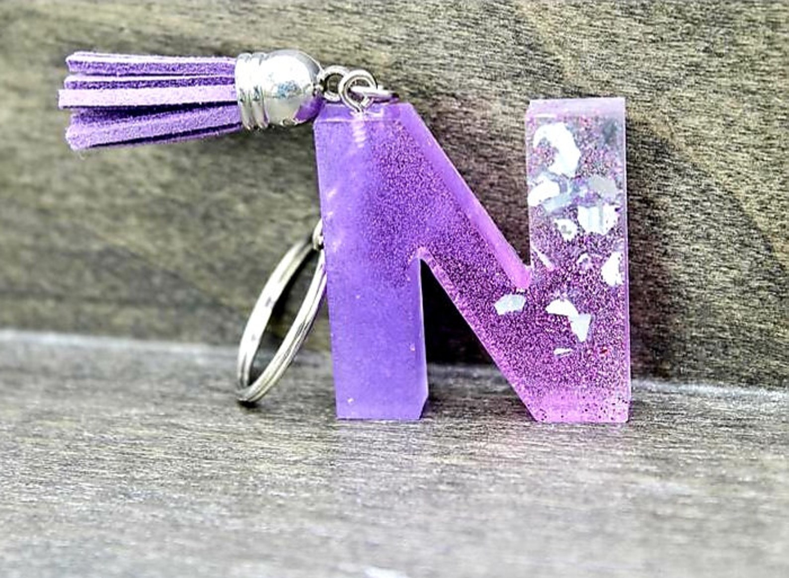Custom Ombre Purple Keychain Custom Resin Keychain Custom Etsy