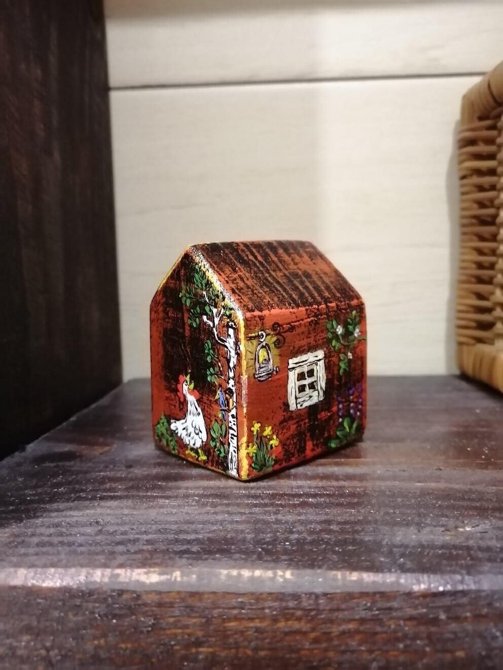 Wooden house interior house figurine from wood home decor Etsy