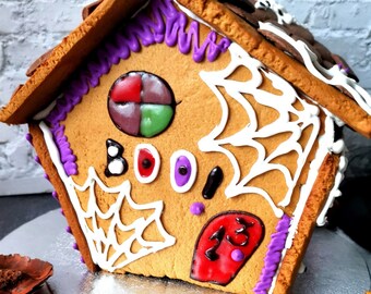 Halloween Gingerbread Pink Pastel Haunted House With Ghost - Etsy