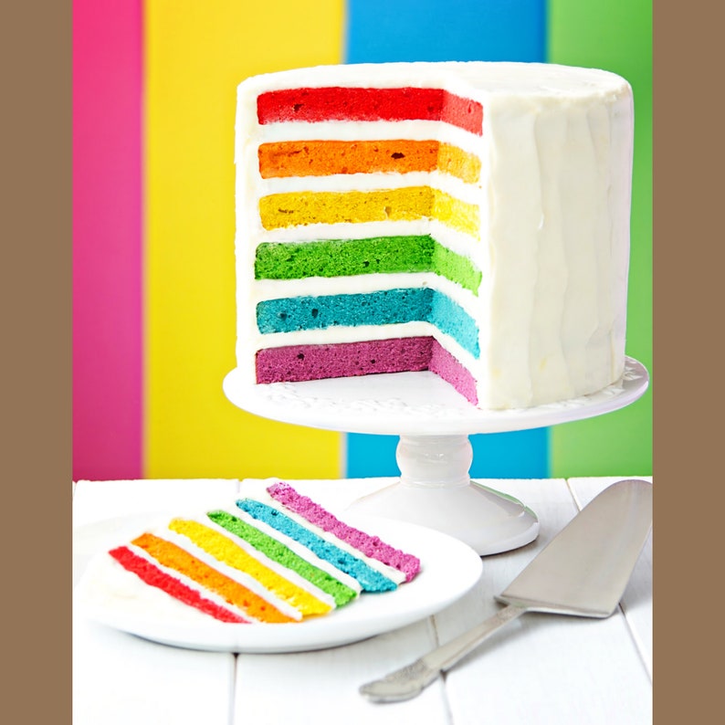 Make Your Own Rainbow Cake W/ Baking Mix, DIY Cake Box Kit. Send a
