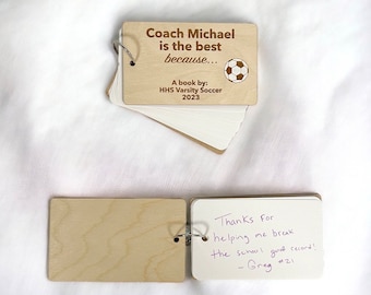 Wood Personalized Soccer Coach Gift Book, Soccer Coach Thank You Gift, Soccer Team Coach End Of Season Gifts, Best Soccer Coach