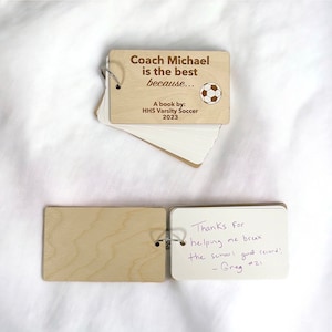 Wood Personalized Soccer Coach Gift Book, Soccer Coach Thank You Gift, Soccer Team Coach End Of Season Gifts, Best Soccer Coach