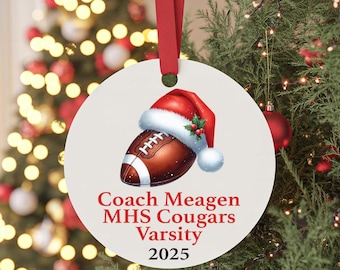 Personalized Football Coach Team Ornament, Football Coach Christmas Gift | Custom Football Team Gifts