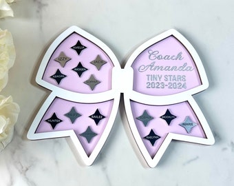 PREMIUM Version Personalized Cheer Coach Gift Bow, Cheer Coach Gift, Cheer Competition Coach Gifts, Cheerleader Gifts, All-Star Cheer Gifts