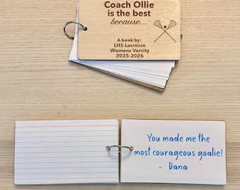 Custom Lacrosse Coach Gift Book, Personalized Lacrosse Coach Thank You Gift, Lacrosse Team Coach End Season Gifts