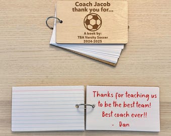 Wood Personalized Soccer Coach Gift Book, Soccer Coach Thank You Gift, Soccer Team Coach End Of Season Gifts, Best Soccer Coach