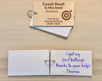 Custom Archery Coach Gift Book, Personalized Archery Team Thank You Gift, Archery Player Gift, Archery Club Gift, Bullseye Archery Teacher