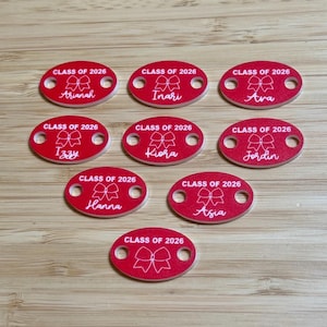 Amuletos de zapatos personalizados de la Clase 2026, regalo personalizado para animadoras, regalos para el equipo de animadoras, regalos para animadoras universitarias, dije para cordones de zapatos, regalo de graduación