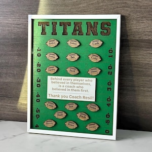 Personalized Football Coach Gift Plaque Shadowbox, Football Team Gifts for Coach, Custom Football Gift, Football Homecoming Coach Gift