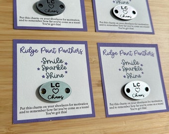 Custom CARDS for Shoe Charms | Cards ONLY, You must add a shoe charm listing to your order also! | Cheer Team Reveal Gifts
