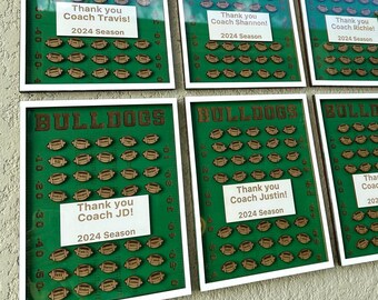 Custom Football Team Coach Gift Shadowbox, Football Team Gifts, Custom Football Gift for Coach, Football Homecoming Gift Coach Team Plaque