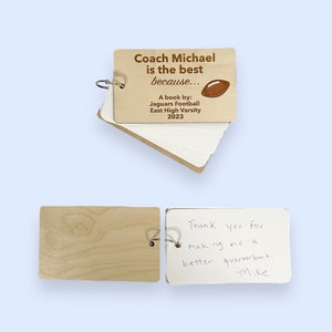 Football Coach Gift Personalized Wood Book, Football Coach Thank You Gift, Football Team Coach End Of Season Gifts