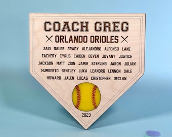 Personalized Softball Coach Gift Plaque, Softball Team Gifts, Custom Softball Field Gift, Softball Coach Gift, Fast Pitch Coach Gift