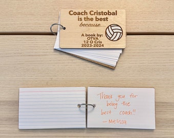 Wood Personalized Volleyball Coach Gift Book, Volleyball Coach Thank You Gift, Volleyball Team Coach End Of Season Gifts, Best Volleyball