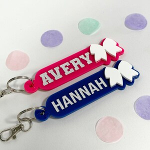 Cheer Personalized Name Keychain, Cheer Team Gifts, Custom Cheer Keychain Backpack Tag