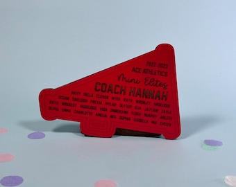 Personalized Megaphone Cheer Coach Gift, Cheer Team Gifts, Cheer Competition Coach Gift