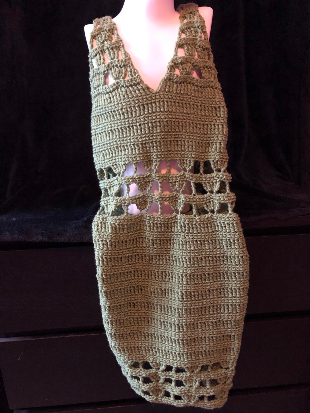 Crocheted Mini Dress Med-tall - Etsy