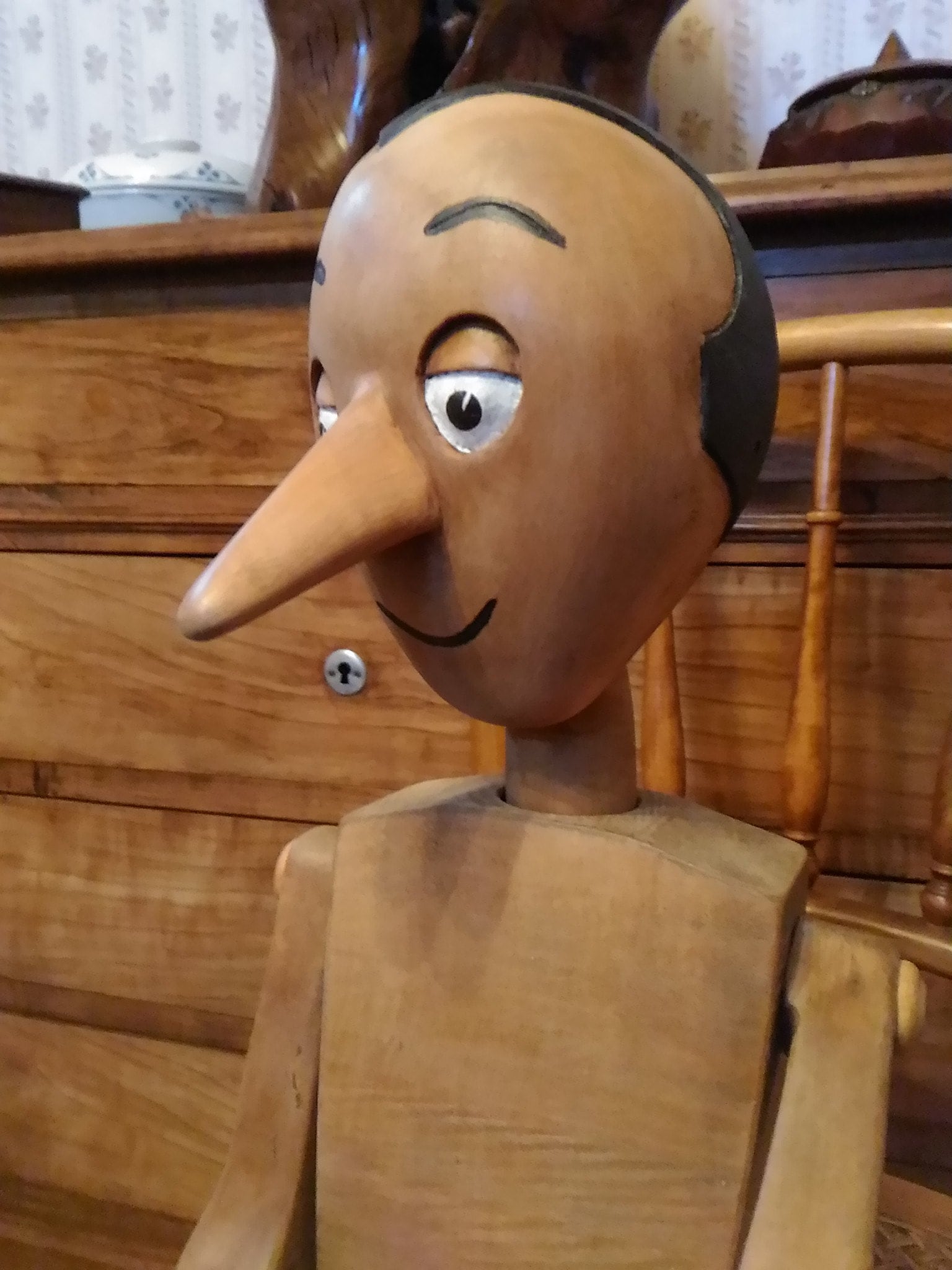 Marionnette Pinocchio en bois nostalgique faite à la main - Bois