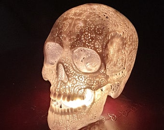 3D print Filigree Skull   | Occult | Witch | Pagan | Voodoo | Wicca | Gothic