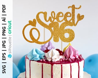 Download 16 Cake Topper Svg Etsy
