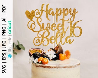 Free Free 72 Sweet Sixteen Cake Topper Svg SVG PNG EPS DXF File