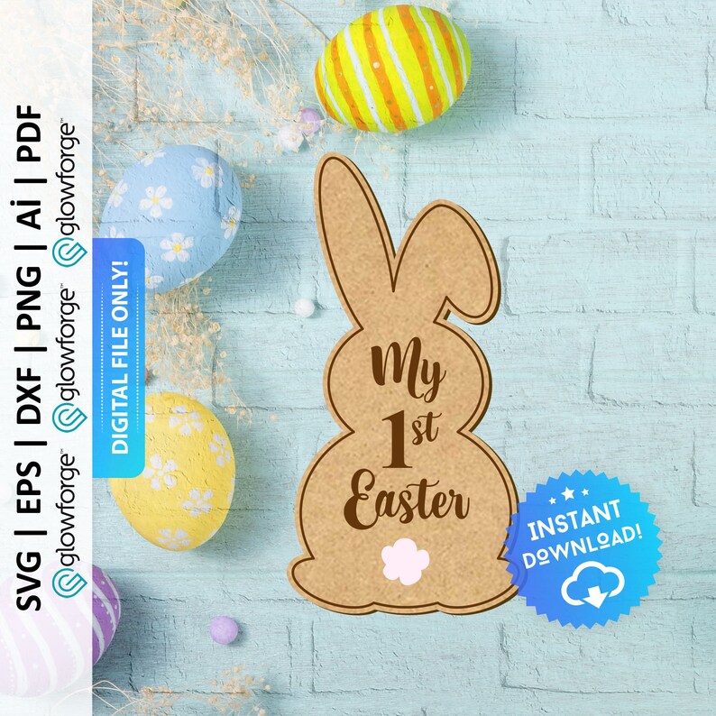 My 1st Easter Baby Photo Prop Svg, My First Sign, Milestone Sign, My First Easter Keepsake, Newborn Photo Prop, Glowforge Cut File PD0187 image 1