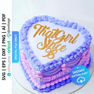 That Girl Since 98 Cake Topper Svg, That Girl Since Birthday Cake Charm Png, Script Birthday Cake Charm, Vintage Charm - PD0549