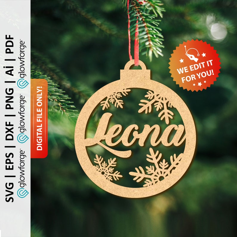 Personalized Name Christmas Ornament Svg Name Ornament Svg Etsy