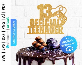 13 Geburtstag Cake Topper 13, Geburtstagskuchen Topper 13, Hello Thirteen Geburtstagsparty Cake Topper, Hello Thirteen Geburtstagsparty Cake Topper