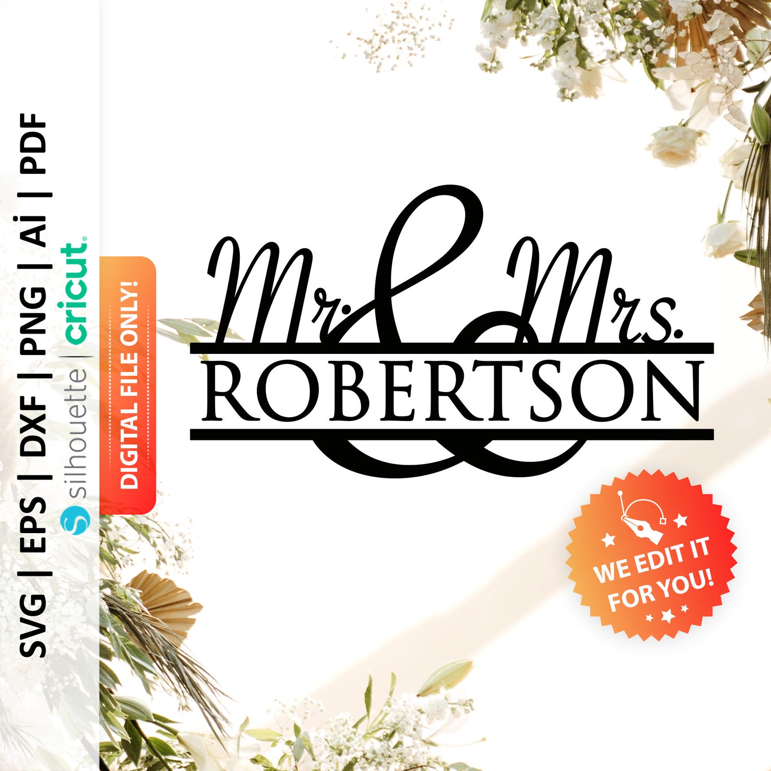 Custom Wedding Svg Mr and Mrs Svg Marriage Svg Love Svg - Etsy