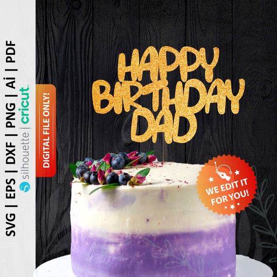 Printtoo Happy Birthday Kuchen-Deckel – Personalisiert, Acryl Oder Glitzer, 6-7 Zoll Breit, Mit Stäben