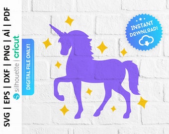 Unicornio Svg, Clip Art de Unicornio, Archivo Vectorial de Unicornio, Archivo de Corte de Unicornio, Cricut para Svg, Silhouette para Svg, Archivos de Corte - PD0430