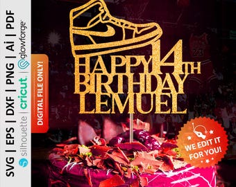 Personalized Basketball Cake Topper Svg, Happy Birthday Cake Topper Svg, Basketball Theme Party, Sport Cake Topper Svg - PD0237
